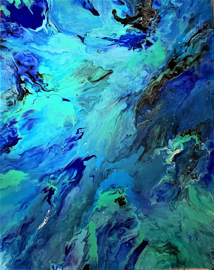 Shades of Blue Painting by Laurie Diwinsky