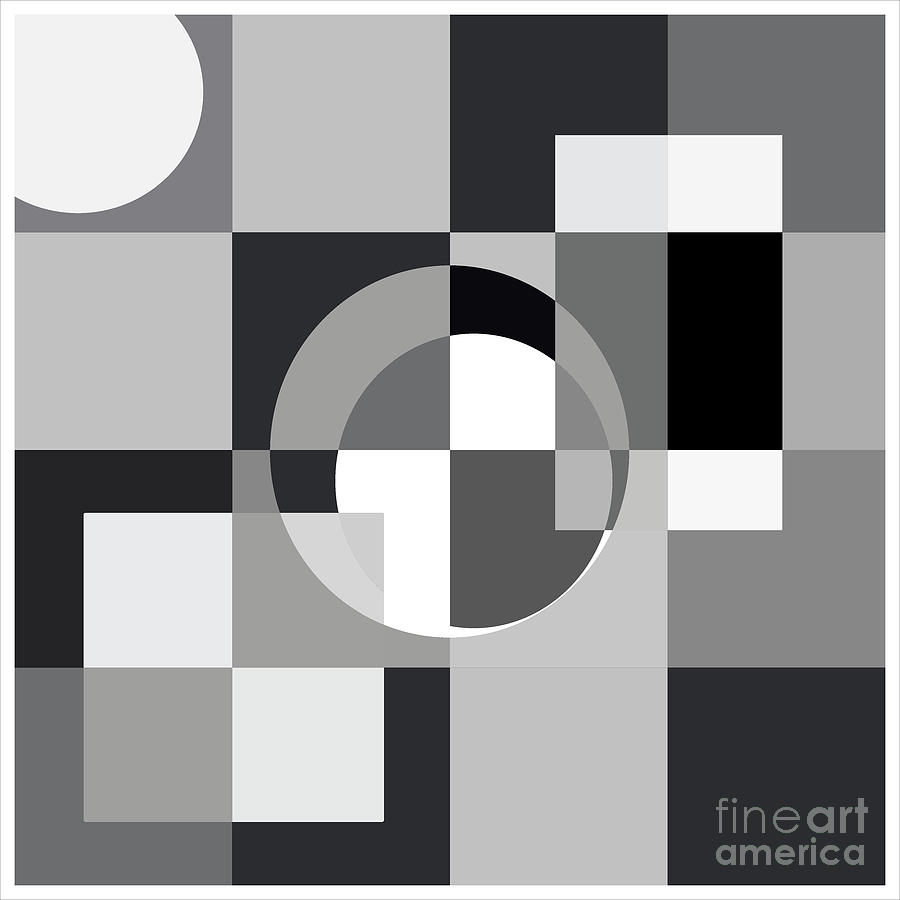 Shades of Grey Graphical Abstract Art Digital Art by Nilesh Bhange