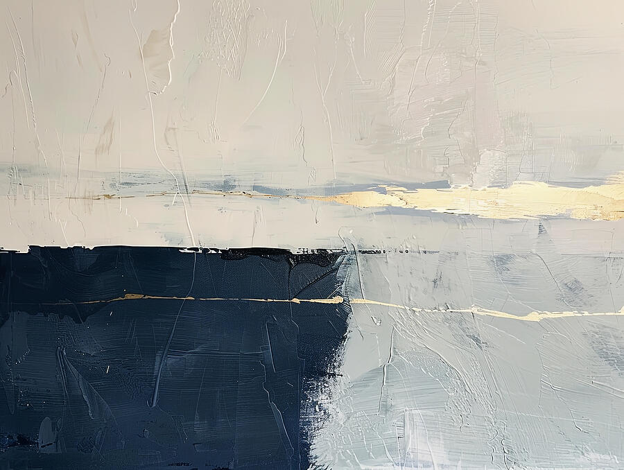 Shades of Navy Blue and Gold Painting by Lourry Legarde