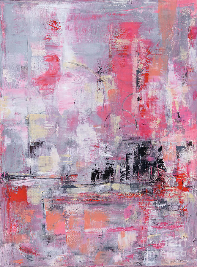 Shades of Red abstract 2 Painting by Patty Donoghue