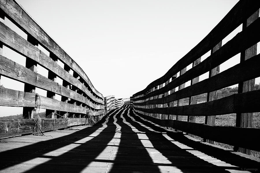 Shadow Dancing Black And White Boardwalk Photograph by Sharon Cummings Shadow Dancing Black And White Boardwalk Photograph by Sharon Cummings