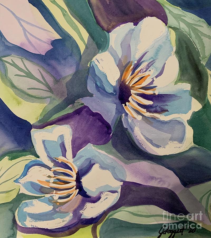 Shadow flowers Painting by Janet Doggett