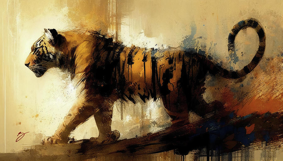 Wildlife Painting - Shadow of the Tiger by Greg Collins