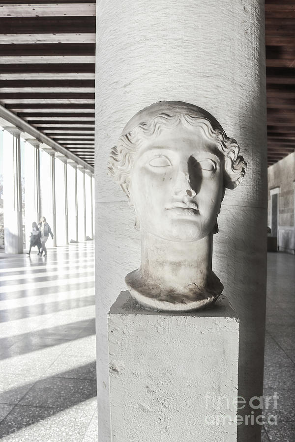 Shadowed Angles With Ancient Greek Bust Photograph by Susan Vineyard