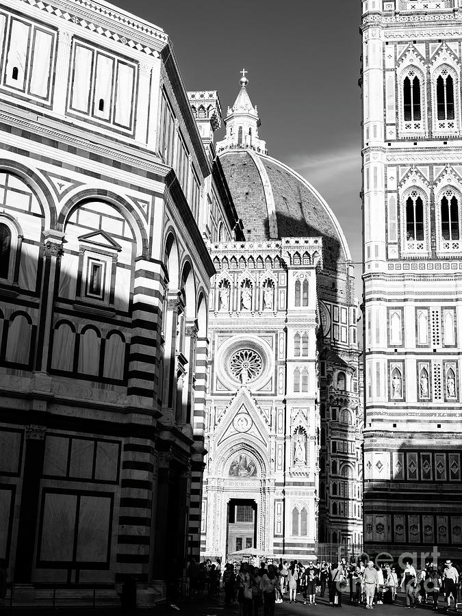 Shadows at Piazza del Duomo in Florence Italy Photograph by John Rizzuto