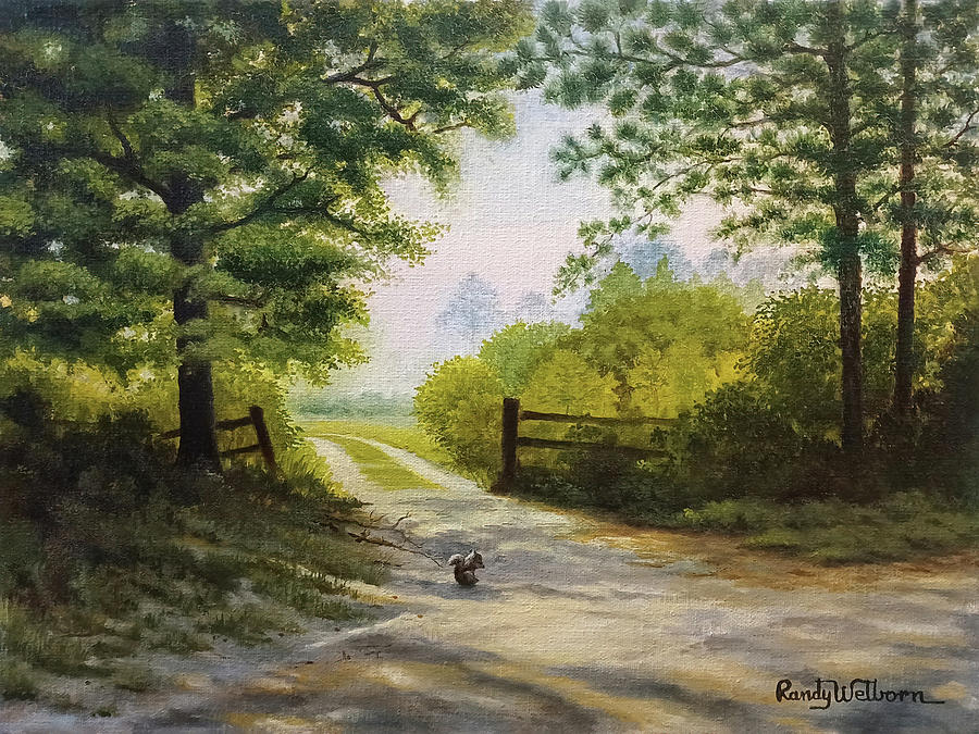 Shadows on a Sandy Road Painting by Randy Welborn