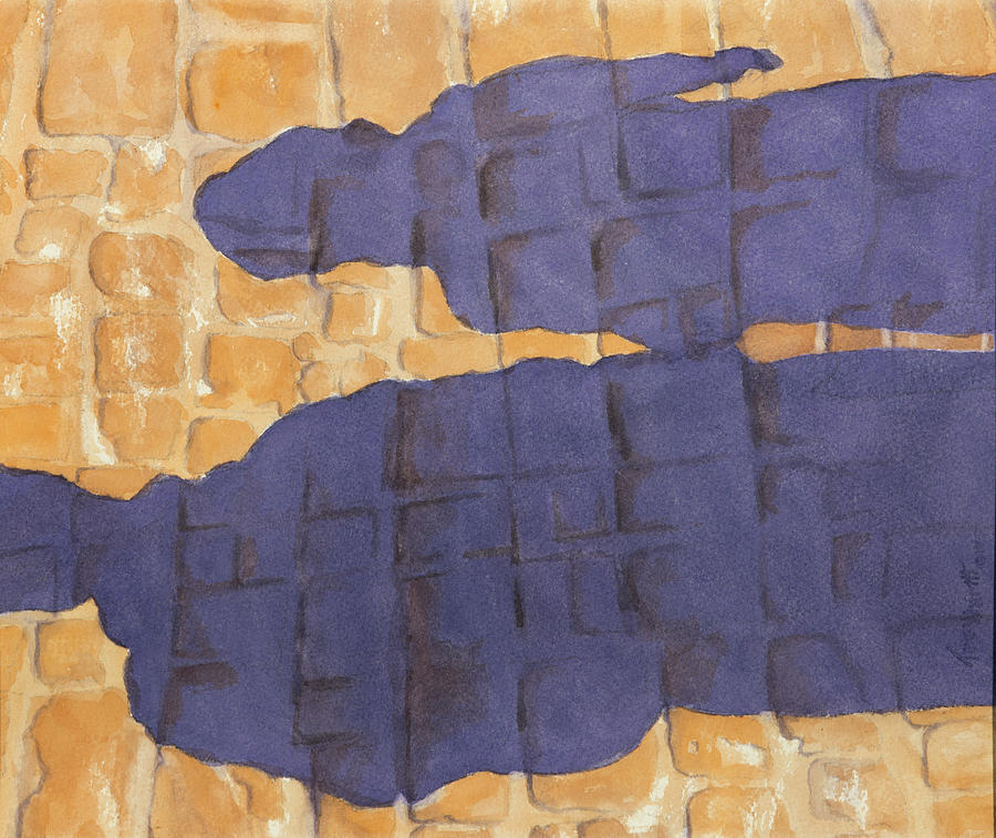 Shadows on Cobblestones Painting by George Harth