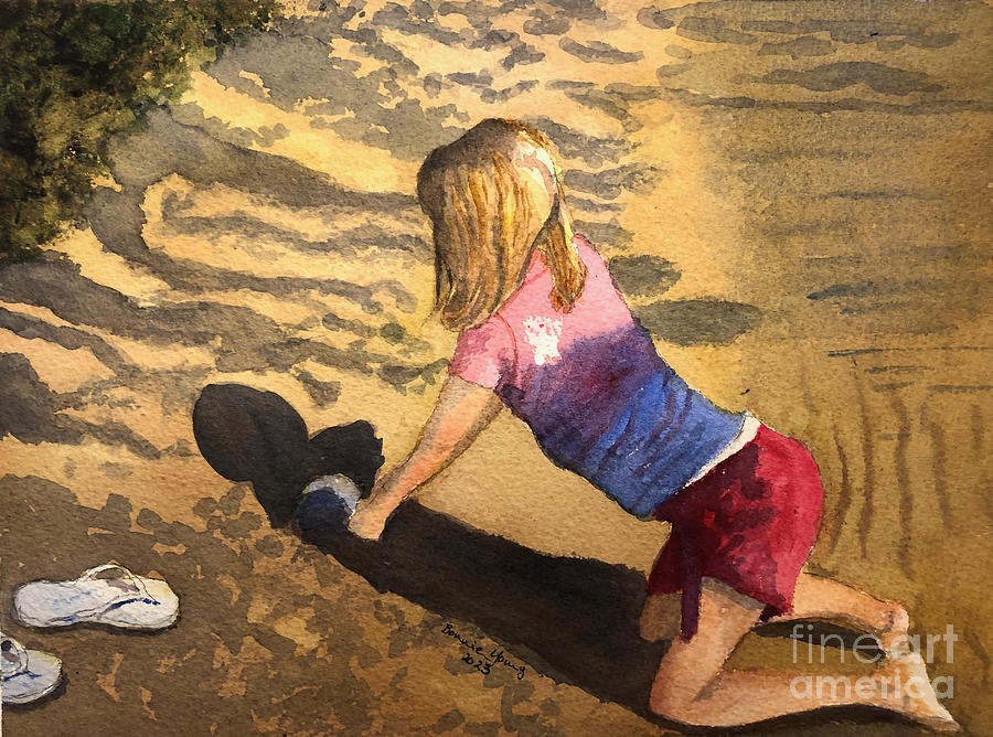 Shadows on the Beach Painting by Bonnie Young