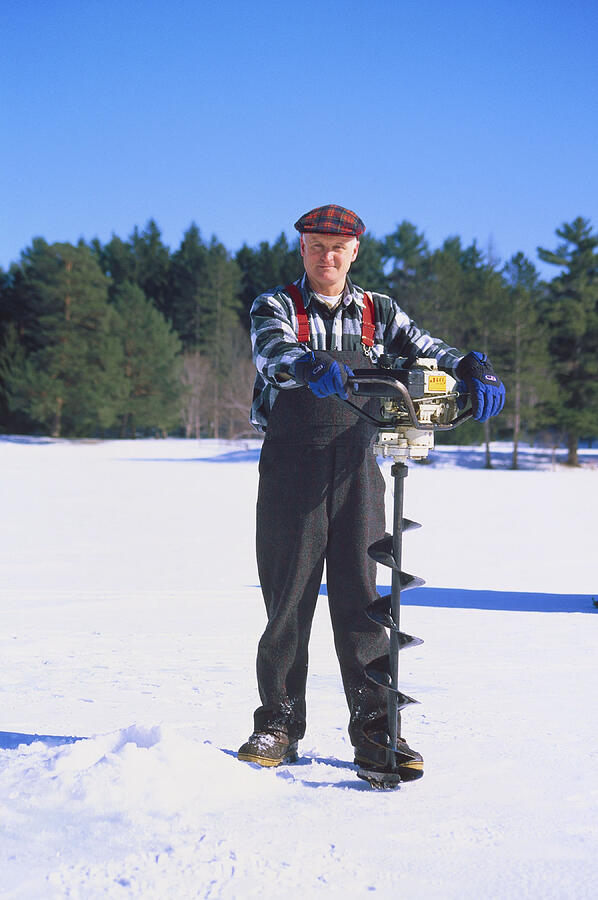 Shaftsbury, VT, Man ice fishing on Lake Shaftsbury Photograph by Barry Winiker Shaftsbury, VT, Man ice fishing on Lake Shaftsbury Photograph by Barry Winiker