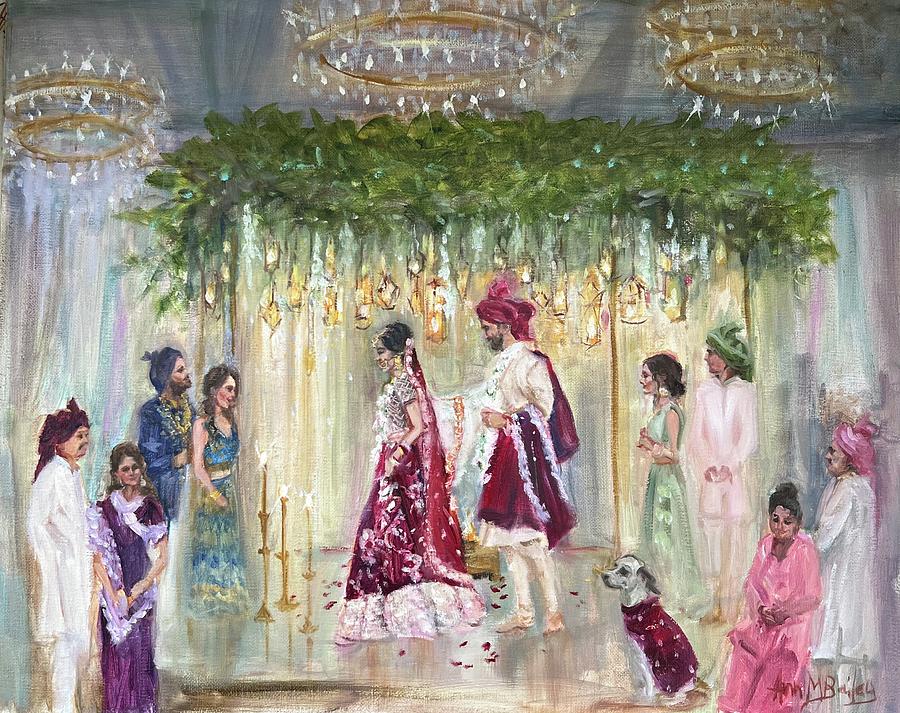 Shah Kapadia Traditional Wedding Ceremony Painting by Ann Bailey
