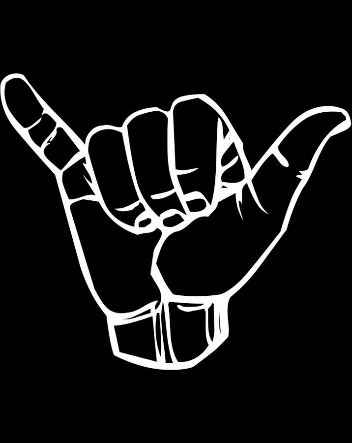 Shaka sign Good Vibes Hang Loose Aloha Hawaiian Greeting Te .png ...