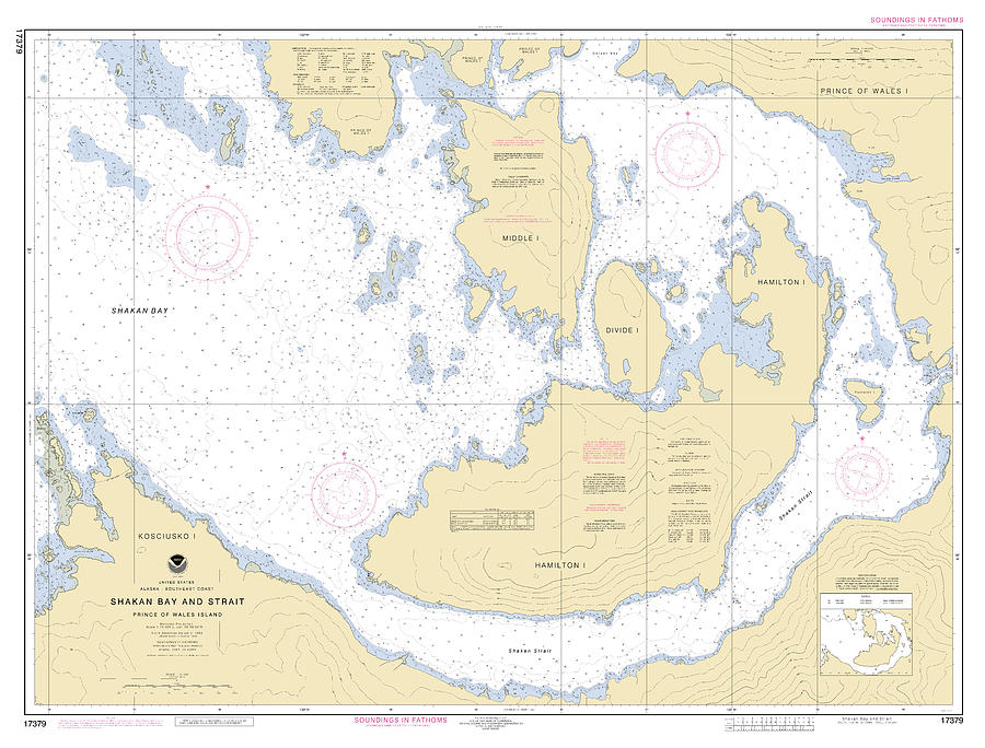 Shakan Bay And Strait Prince Of Wales Island Alaska, Noaa Chart 17379 ...