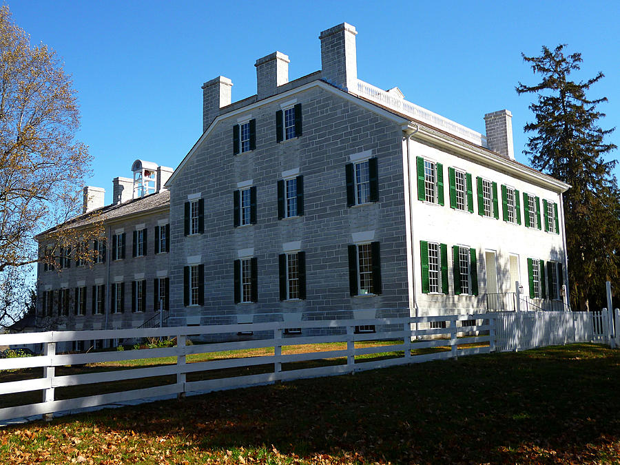 Shaker Village Centre Family Dwelling in Morning Light Photograph by Mike McBrayer