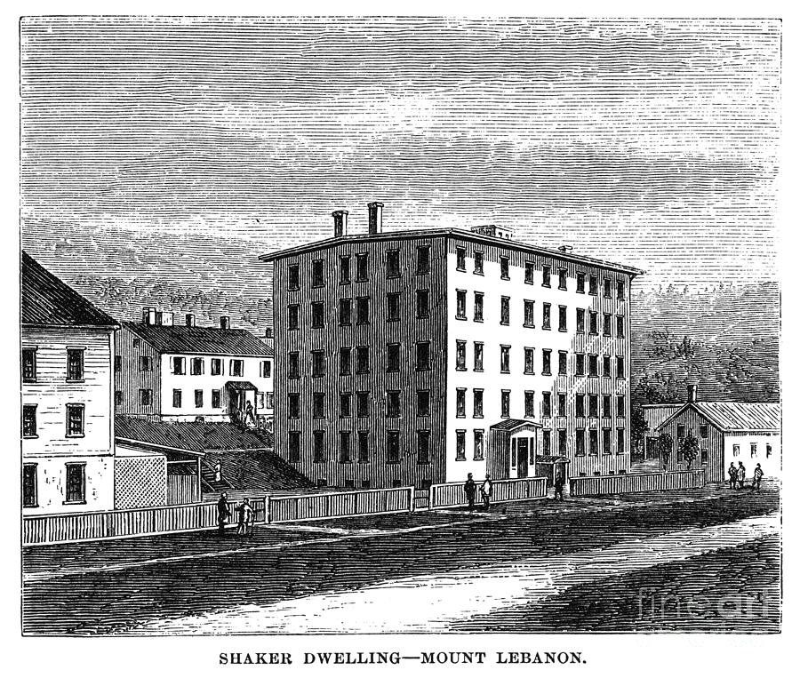 Shakers at Mount Lebanon Drawing by Granger