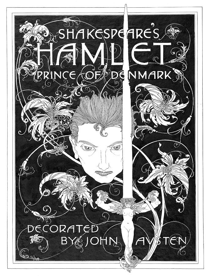 Shakespeare Hamlet illustrations by John Austen Book cover Drawing by
