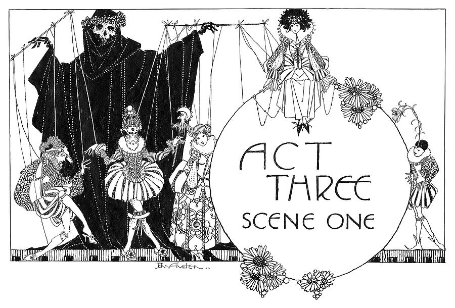 Shakespeare Hamlet illustrations by John Austen - Death and Puppets Drawing by John Archibald Austen