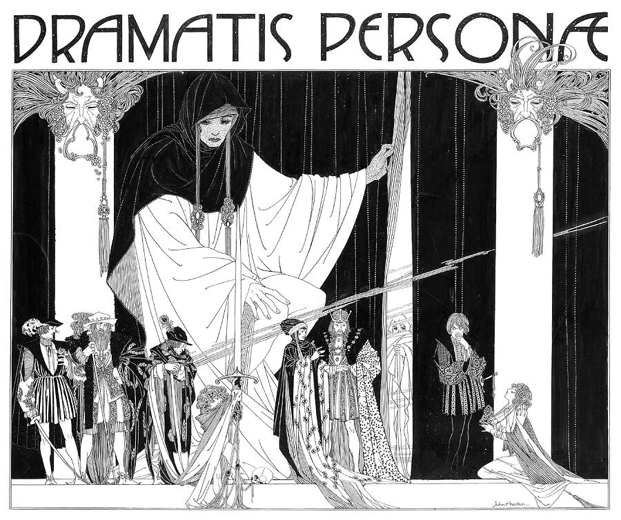 Shakespeare Hamlet illustrations by John Austen - Dramatis personae,  Drawing by John Archibald Austen