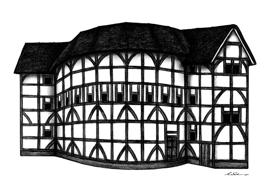 Shakespeare's Globe Theatre Drawing by Nella Blinko - Fine Art America