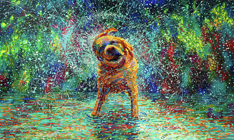 Dog Painting - Shakin Jake by Iris Scott