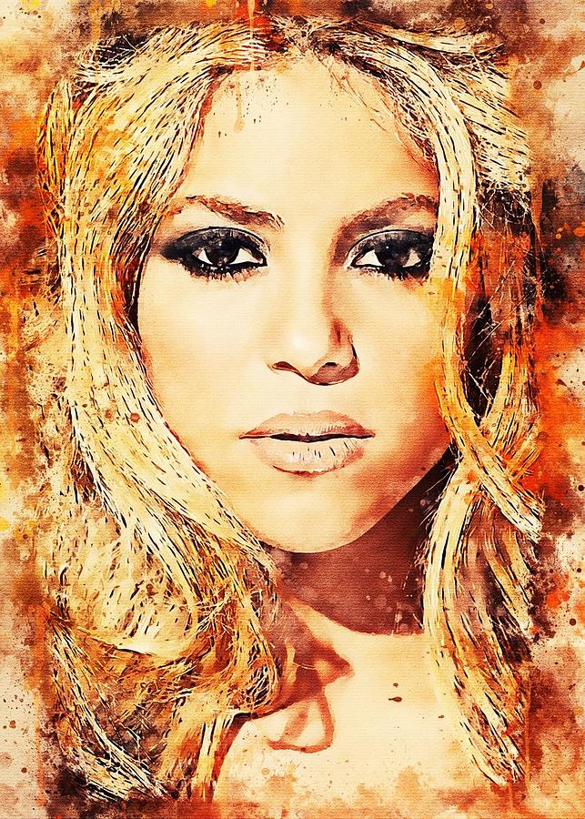 Shakira-02 Digital Art by Kha Dieu Vuong | Pixels