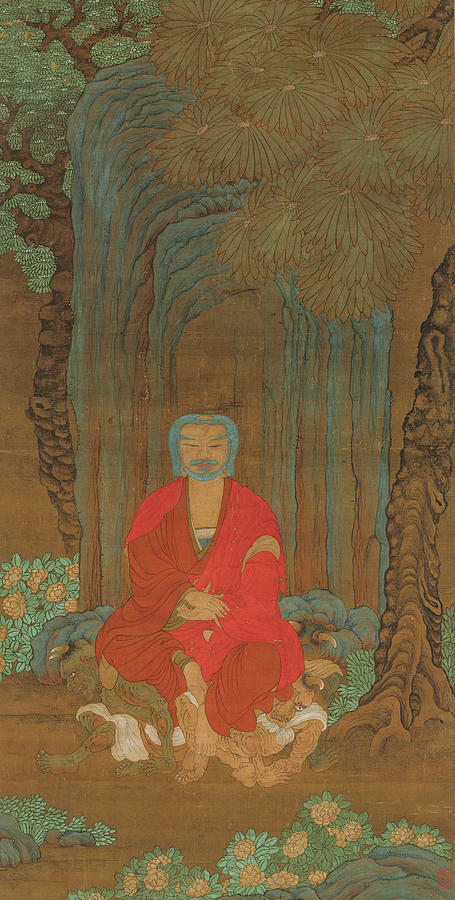 Asian Painting - Shakyamuni under the Bodhi Tree by China Ming dynasty