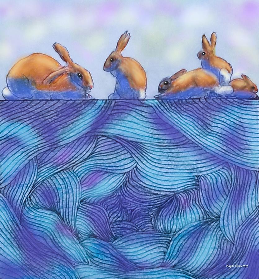 Shall We Go Down the Rabbit Hole Drawing by Angela Davies