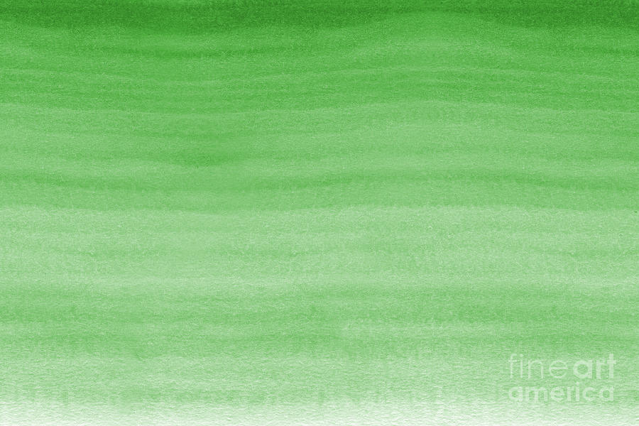 Shamrock Green - Light Green Watercolor Horizontal Brush Gradient Line Pattern Mixed Media by PIPA Fine Art - Simply Solid