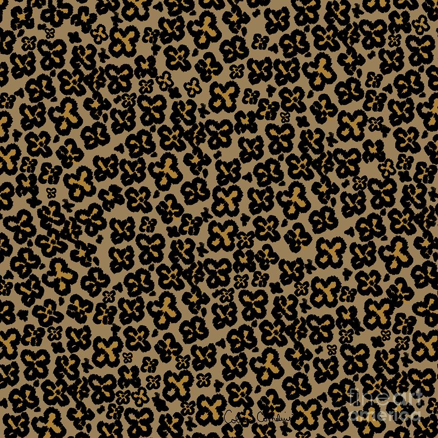 Shamrock Shaped Leopard Print in Natural Colors Digital Art by Colleen Cornelius