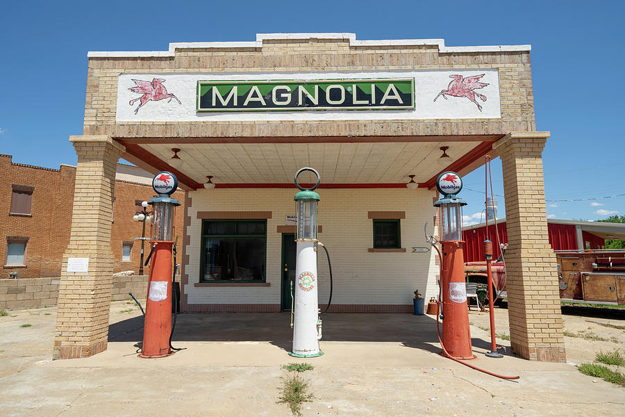 Shamrock, Texas Old fashioned classic Magnolia gas station Photograph