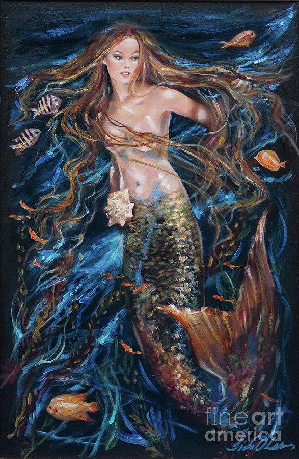 Shana Underwater Painting by Linda Olsen