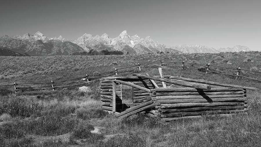 Shane Barn Tetons Black And White Photograph by Dan Sproul