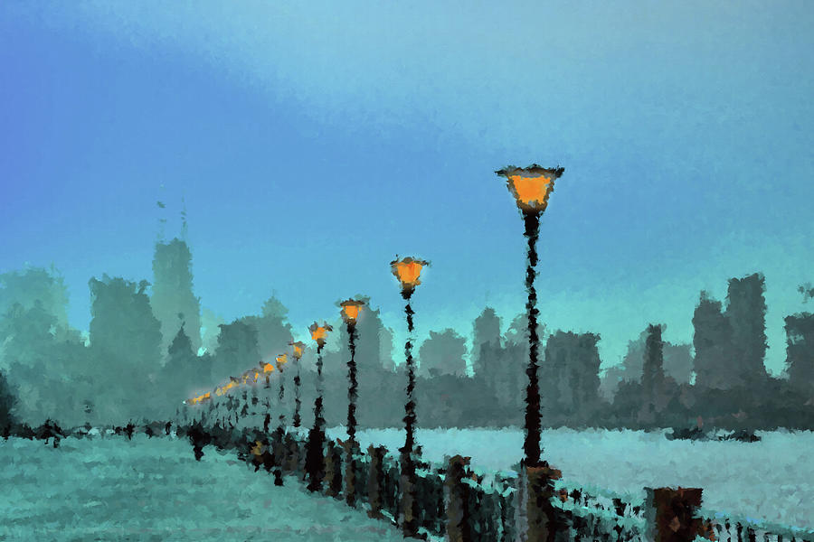 Shanghai Twilight Painting by Alex Mir