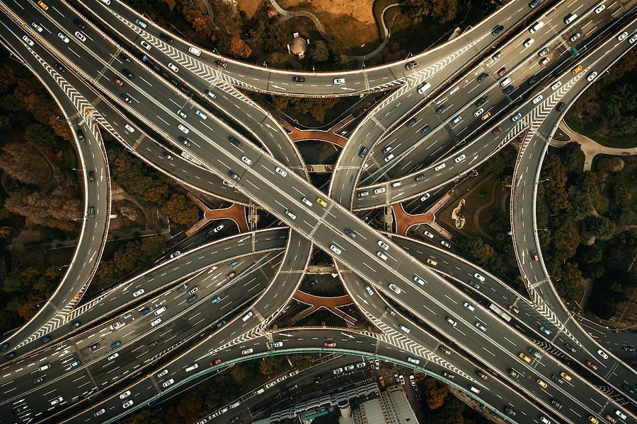 Shanghai Yanan Road overpass bridge Photograph by Songquan Deng