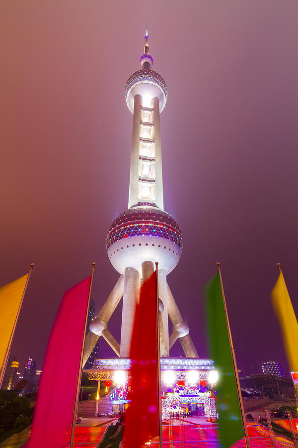 Shanghais Oriental Pearl Tower Photograph by Yongyuan Dai