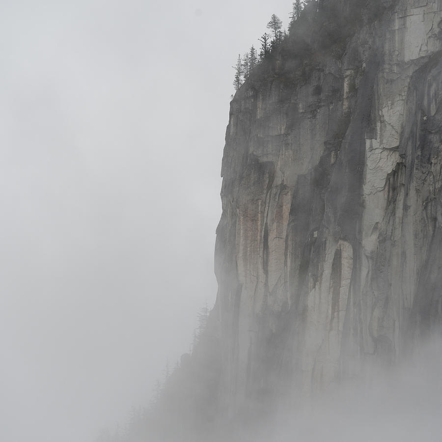 Shannon Falls surrounded with fog Photograph by Fotosearch