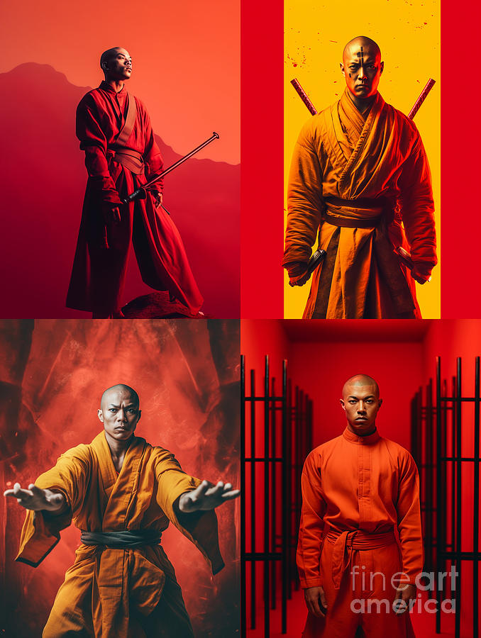 Shaolin  Temple  Kungfu  Fighter  Surreal  Cinematic  By Asar Studios Painting