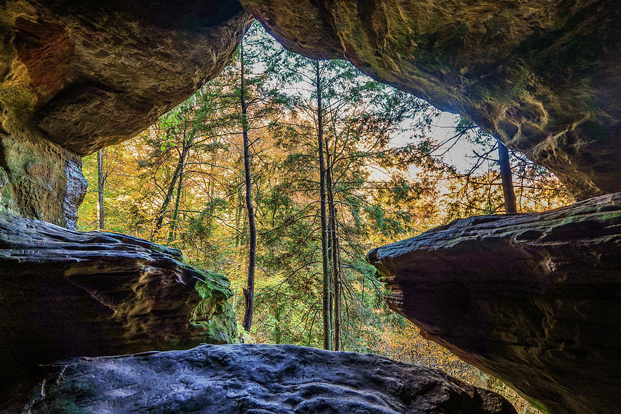 Shape of a Raven - From Inside Rock House Cave Photograph by Julie A ...