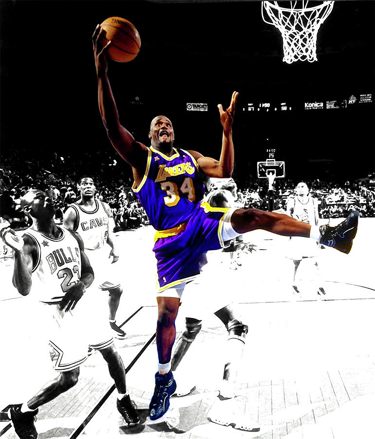 Shaq Controlling The Paint Mixed Media By Brian Reaves - Fine Art America