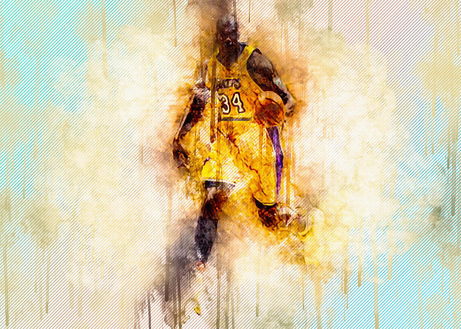 Shaquille Oneal Artwork Shaq Basketball Stars Digital Art By Sissy Angelastro 