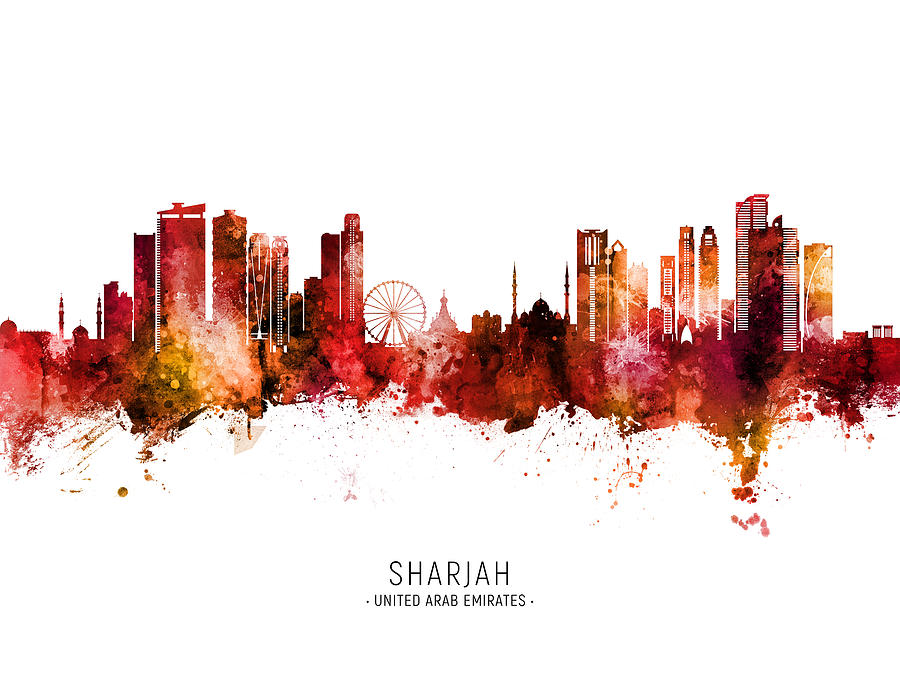 Sharjah Skyline #02 Digital Art by Michael Tompsett