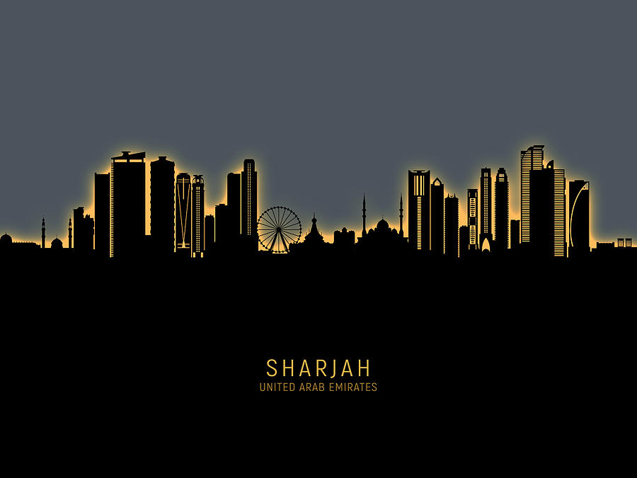 Sharjah Skyline #05 Digital Art by Michael Tompsett
