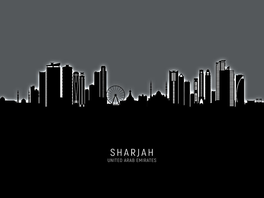 Sharjah Skyline #06 Digital Art by Michael Tompsett