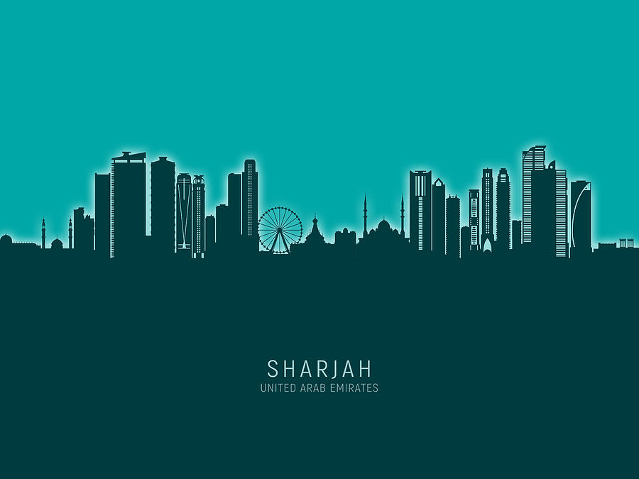 Sharjah Skyline #07 Digital Art by Michael Tompsett
