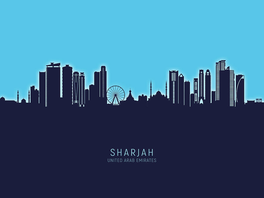 Sharjah Skyline #08 Digital Art by Michael Tompsett