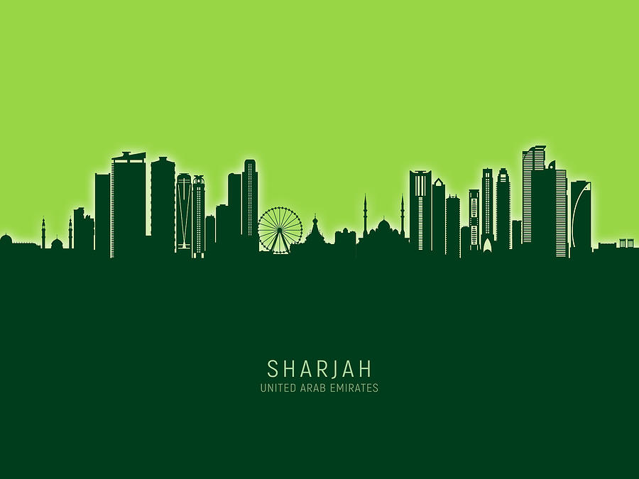 Sharjah Skyline #09 Digital Art by Michael Tompsett