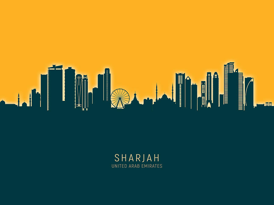 Sharjah Skyline #12 Digital Art by Michael Tompsett