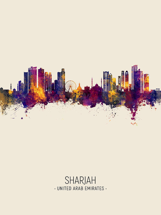 Sharjah Skyline #15 Digital Art by Michael Tompsett