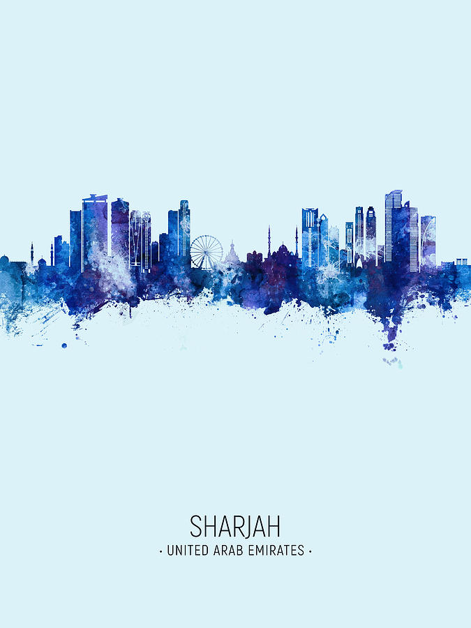 Sharjah Skyline #16 Digital Art by Michael Tompsett