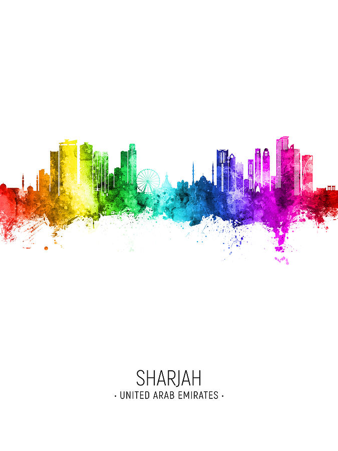 Sharjah Skyline #17 Digital Art by Michael Tompsett