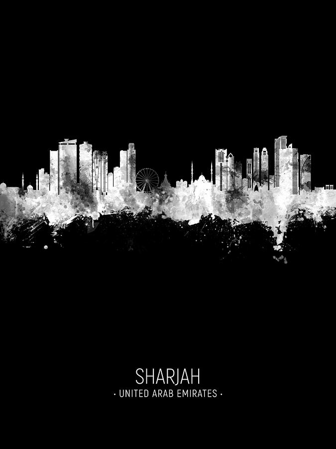 Sharjah Skyline #19 Digital Art by Michael Tompsett